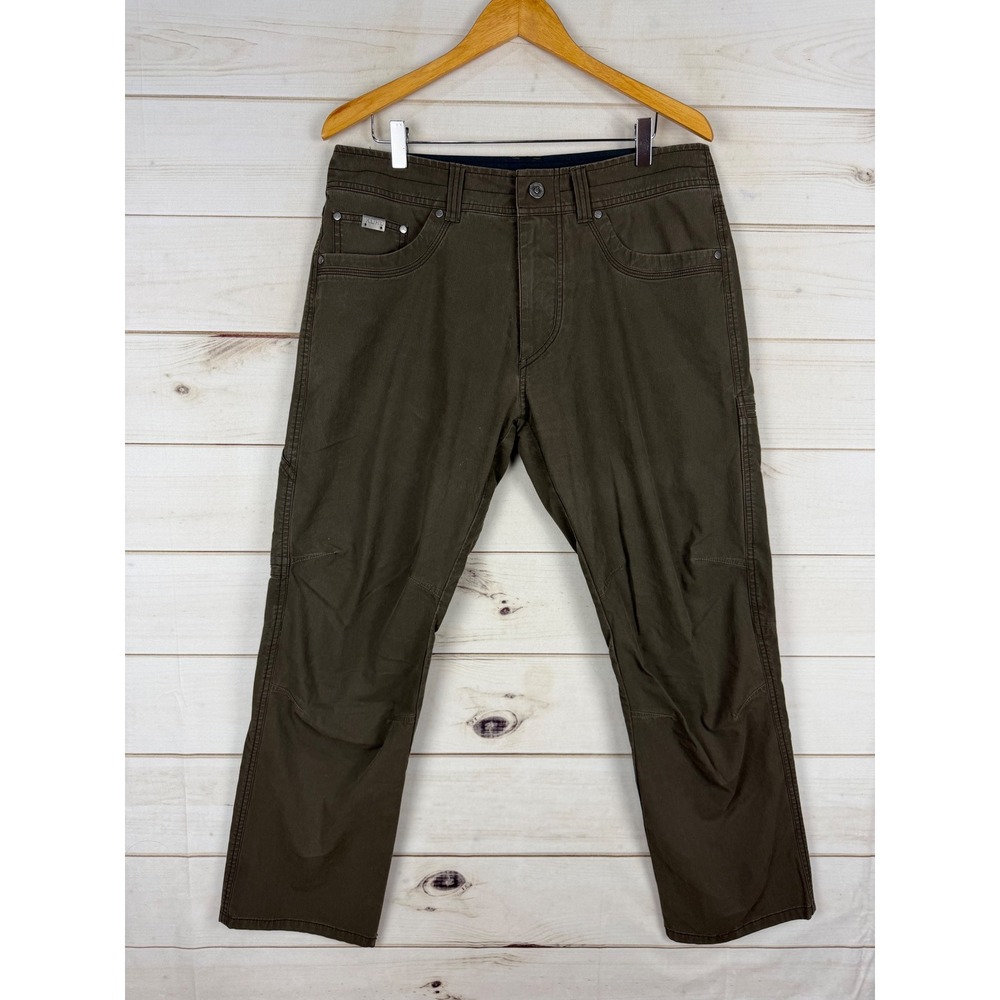 Kuhl Revolvr Pants Mens 34x30 Dark Olive Brown Uberkuhl Stretch Hiking Work